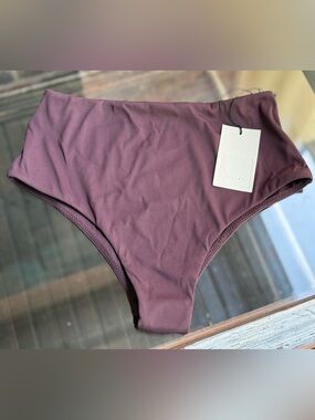 High-Waist Bikini Bottom in Mauve